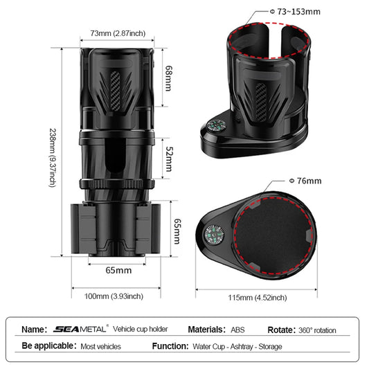 SEAMETAL 2 IN 1 Car Cup Holder Expander Adapter Base Vehicle Drinking Bottle Phone Organizer for Auto Car Styling Accessories