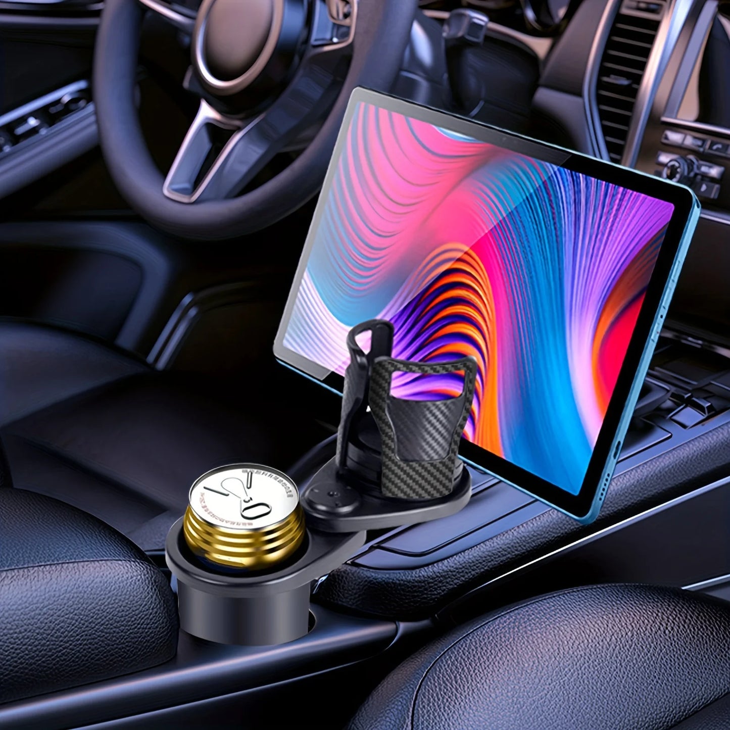 2 In 1 Vehicle Mounted Slipproof Cup Holder 360 Degree Rotating Water Car Cup Holder Multifunctional Auto Accessory